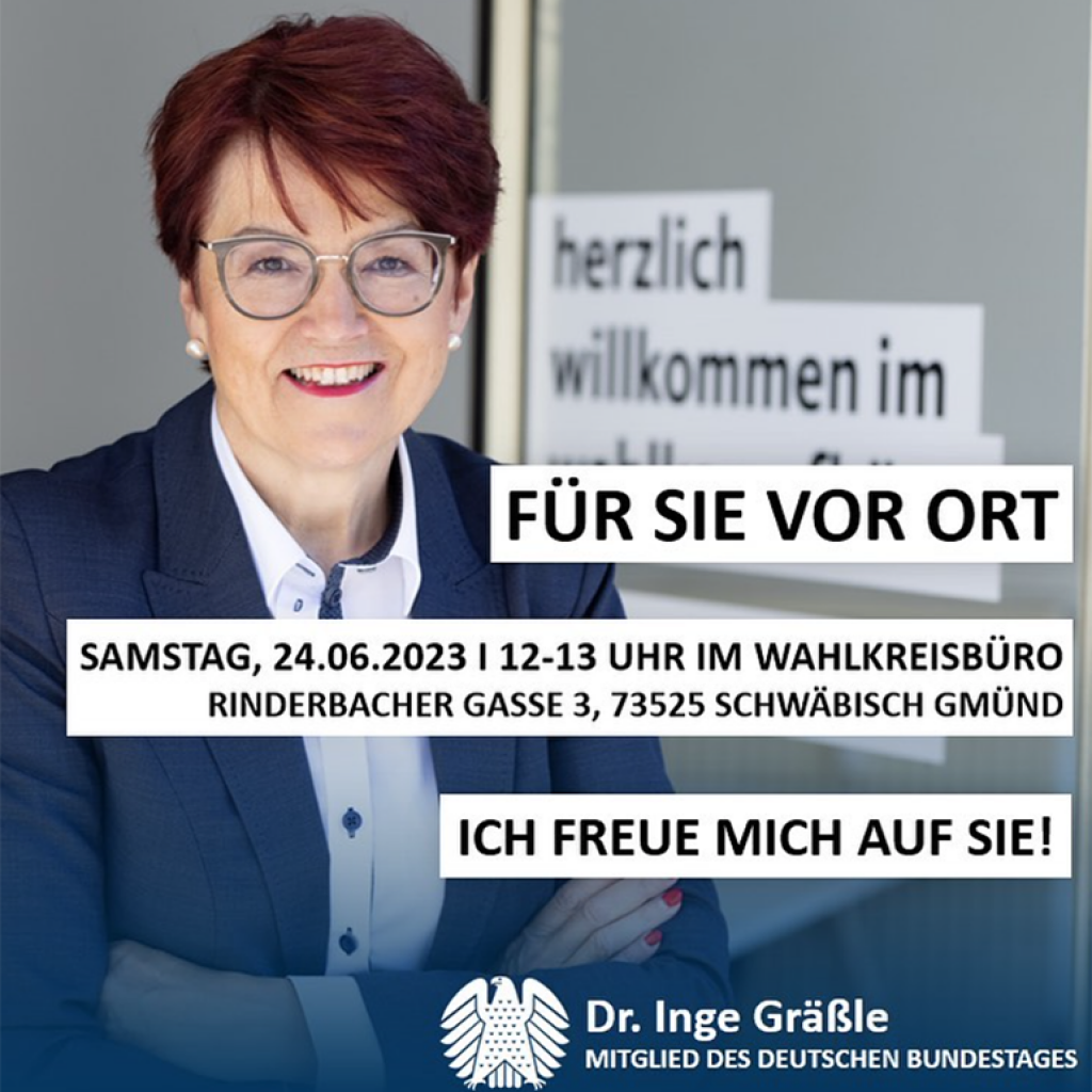 Dr. Inge Gräßle im Wahlkreisbüro